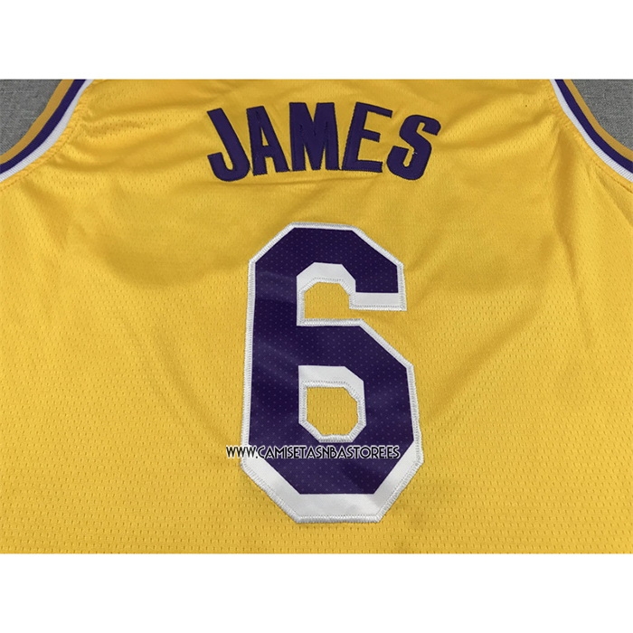 LeBron James NO 6 Camiseta Los Angeles Lakers Icon 2022-23 Amarillo